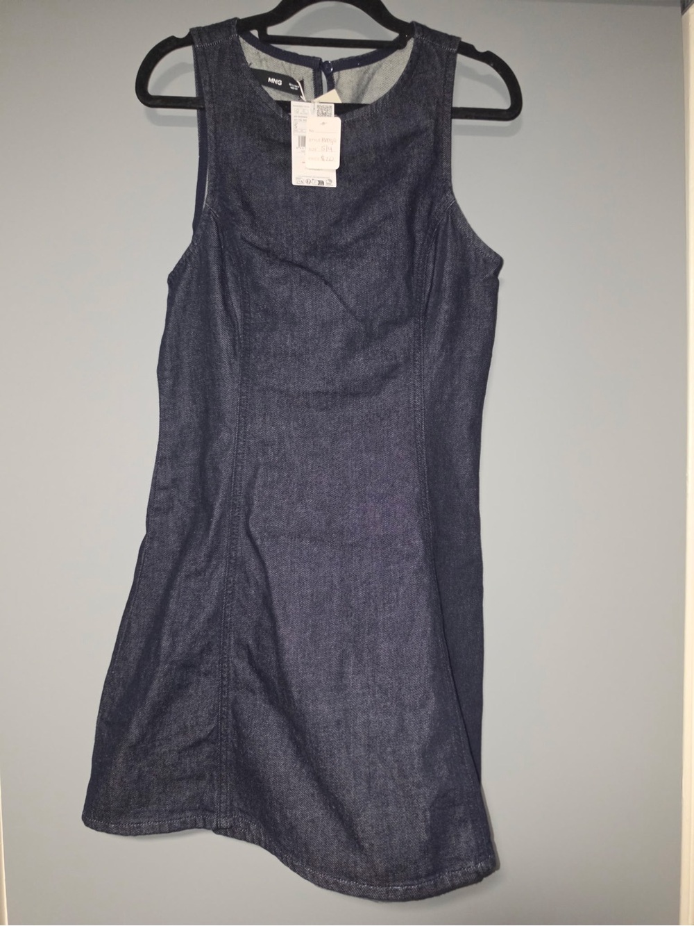 Mango Sleeveless Dark Indigo Denim Dress